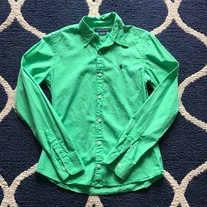 Ralph Lauren green button-down shirt
